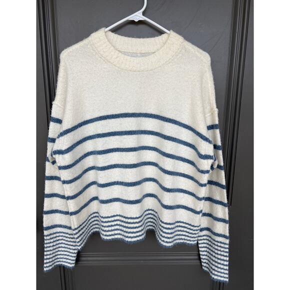 American Eagle Sweaters - American Eagle size small cream & blue striped sweater